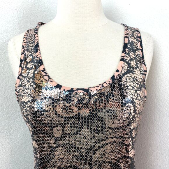 Silence & Noise Sequin Tunic Tank Top Small Whimsy Fairy Goth Boho Festival Glam - Picture 2 of 14
